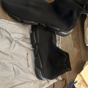 Balenciaga Black Knit High-Top Sneakers